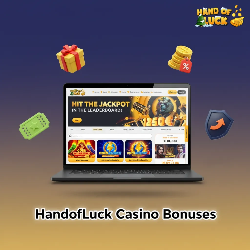 HandofLuck Casino bonuses: welcome spins+match, Tuesday reload spins, weekend deposit boost, live casino 10% cashback
