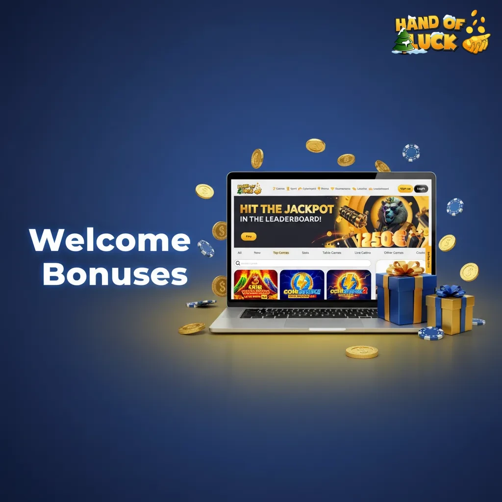 Welcome Bonuses: Packages A–D with min deposits €20–€200, 10–75 spins + 10–15% match, x1 wagering, 3-day validity. Opt in.