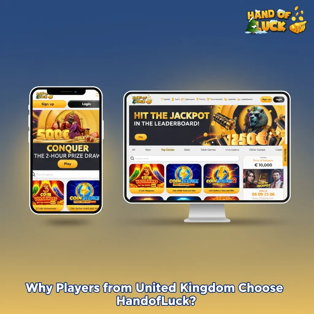 HandofLuck for UK: mobile gaming, GBP banking, fast payouts, top slots, live dealers, sportsbook, and safe play tools.